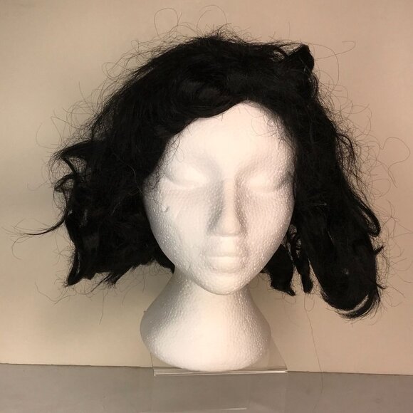 Wig Medium Black Messy Medium Bob Halloween Costume Dress Up Cosplay - Picture 2 of 8